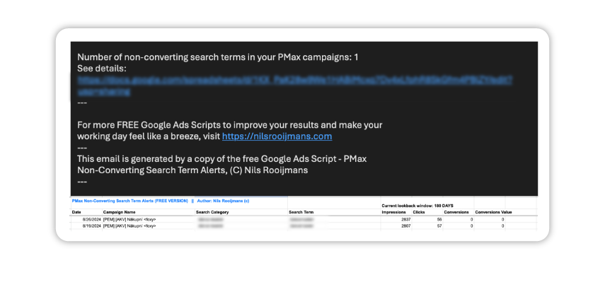 Pmax non converting search terms