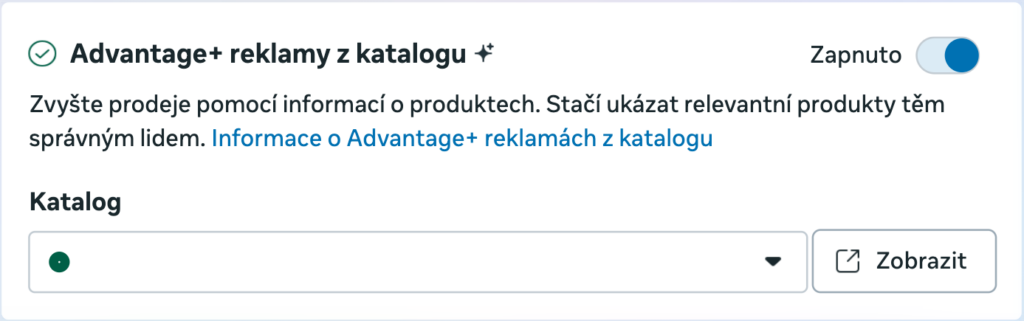 Advantage+ reklamy z katalogu