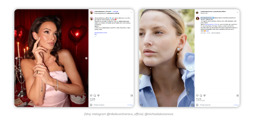 Ambasadorská kampaň pro YES Jevellery na Instagramu