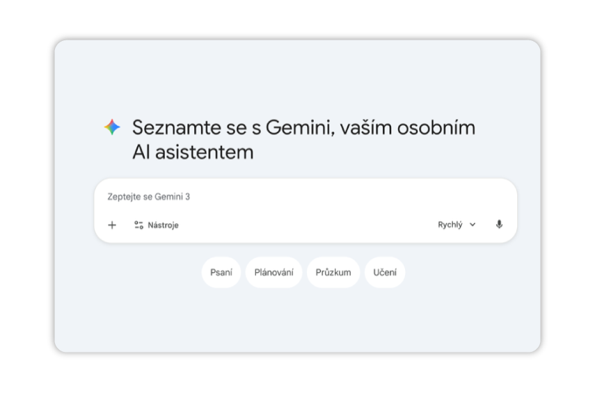 Okno pro zadávání promptů pro Gemini
